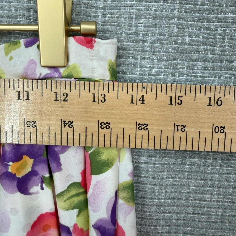 Vintage Talbots Petites‎ Skirt Set Womens 10P Pink Purple Floral Linen Cottage - Picture 8 of 11
